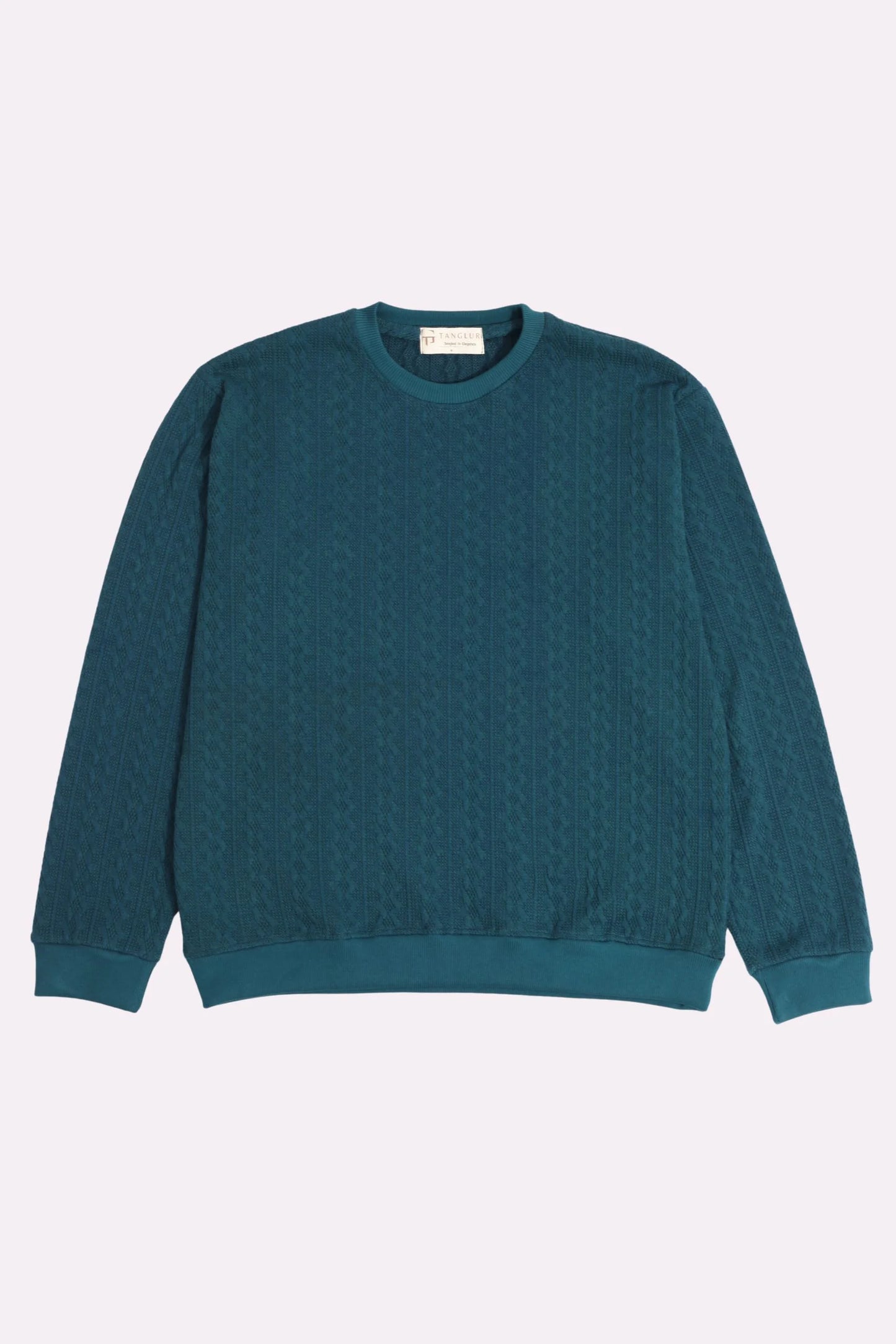 CABLE KNIT SWEATER | TEAL