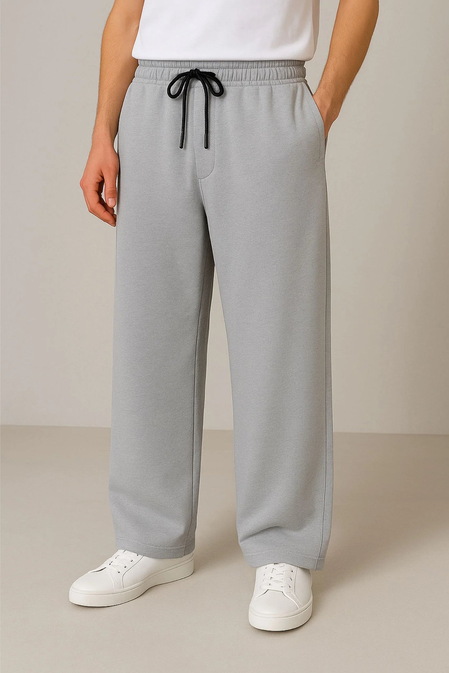 WIDE LEG BAGGY TROUSERS  | STEEL GREY