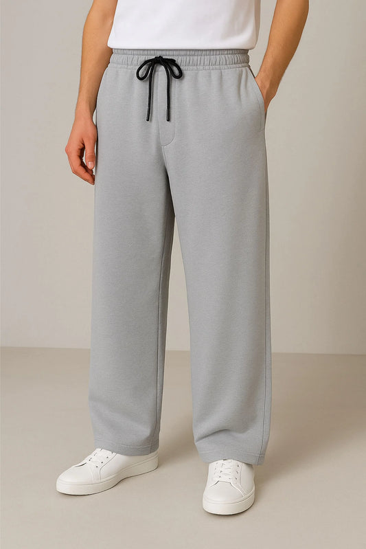 WIDE LEG BAGGY TROUSERS  | STEEL GREY