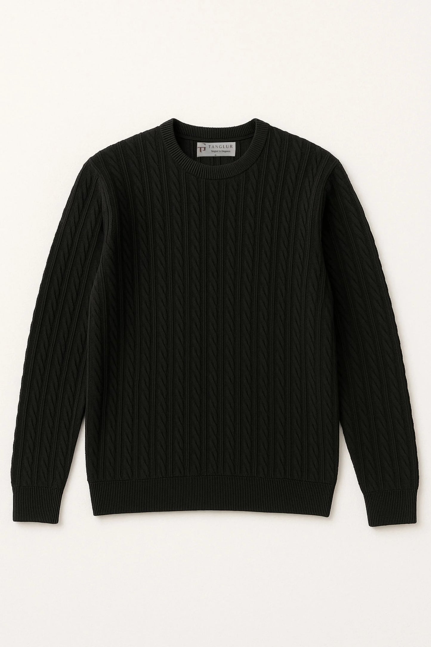 CABLE KNIT SWEATER | BLACK