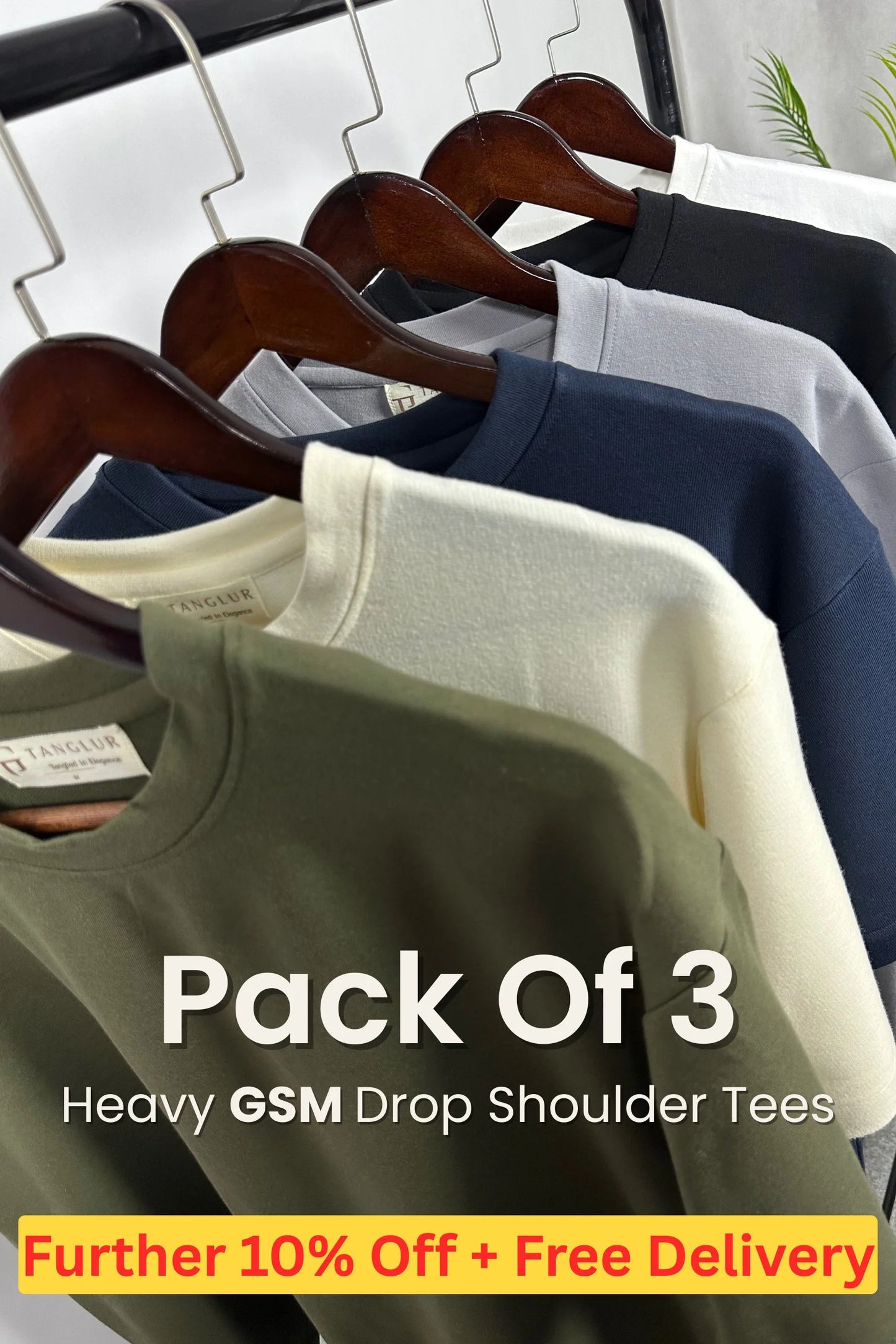 PACK OF 3 | HEAVY GSM DROP SHOULDER TEEs