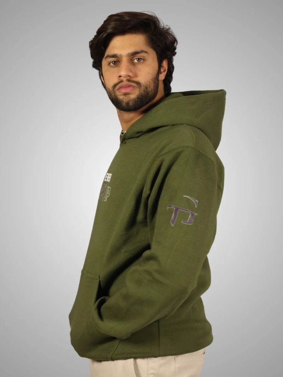 NEVER GIVEUP HOODIE | OLIVE