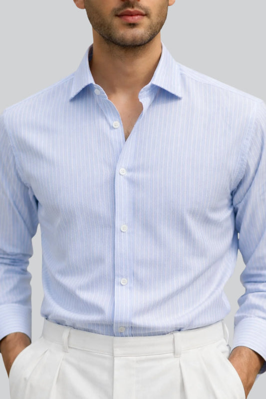 PINSTRIPES SHIRT | ICE BLUE