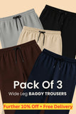 PACK OF 3 | WIDE LEG BAGGY TROUSERS
